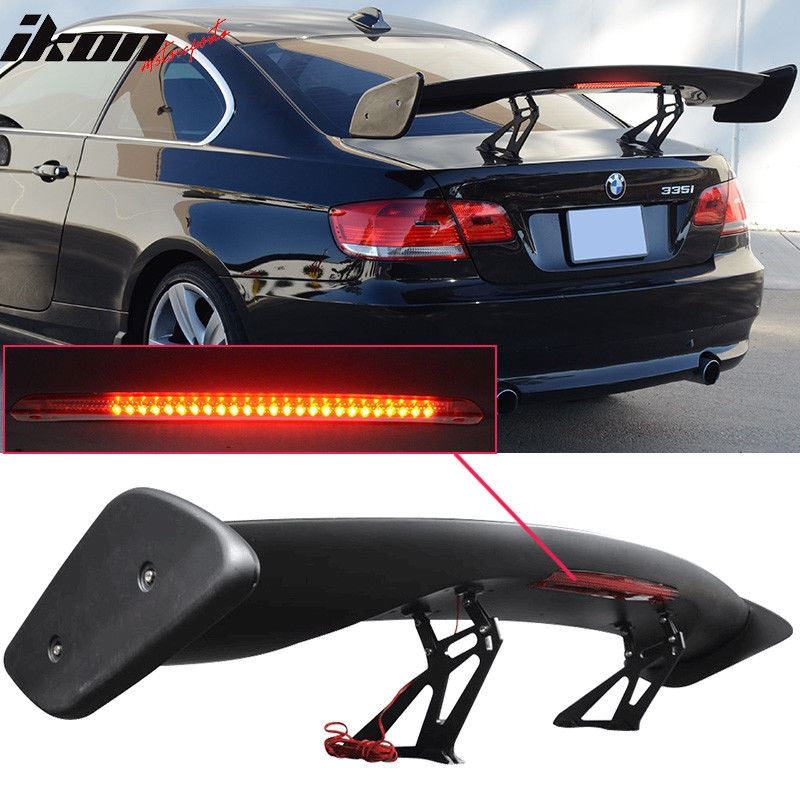 UNIVERSAL 57" WING DRAGON-2 STYLE BLACK ABS GT TRUNK ADJUSTABLE SPOILER WING